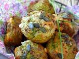 Muffins de kamut® aux fanes de radis, Abondance et herbes fraîches { Muffins-Monday # 39 }