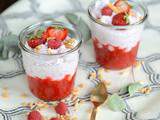Verrine de mousse de fraise, framboise et mascarpone
